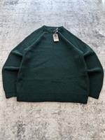 Fat Face Jumper Mens Extra Large Green Fisherman Crew Neck Sweater Chunky Knit - XL Regular