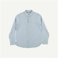 FatFace Mens Blue Linen Regular Long sleeved Shirt Size L