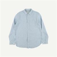FatFace Mens Blue Linen Regular Long sleeved Shirt Size XL