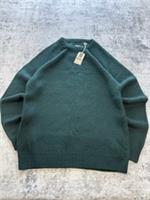 Fat Face Jumper Mens Extra Large Green Fisherman Crew Neck Sweater Chunky Knit - XL Regular