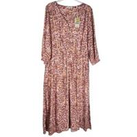 FatFace Midi Dress UK 18 Estelle wild paisley floral pink Boho Festival RRP &pound;65 - 18 Plus