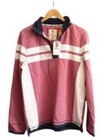 Fat Face - The Airlie Sweatshirt - Light Pink - Chest Stripe Zipped - Size M - M Regular