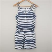 Fat Face Playsuit Womens UK 8 Blue Striped Casual Summer Holiday Nautical - 8 Regular