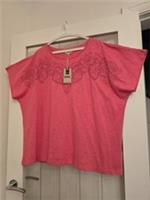 Fat Face Size 24 Pink Ladies Top - 24 Regular