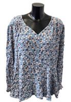 Fatface Blue Dylan Tonal Longline floral Blouse UK size 12 - 12 Regular