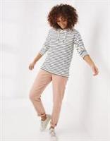 NEW FAT FACE Sally Navy & Cream Stripe Overhead Hoodie - XS Regular