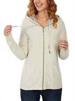 RRP £50, NEW Fat Face IVORY Hemsby Textured Zip Thru Hoodie - 6 Regular