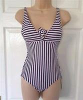 BNWT Fat Face Swimsuit Size 12 Breton Bow Stripe Tummy Control Rrp £39.50 - 12 Regular