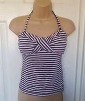 BNWT Fat Face Breton Twist Tankini Top Size 10 Striped Removeable Straps - 10 Regular