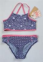 New Fat Face Girls Bikini Set Age 10-11 Sun Protection UPF 40 Floral Fish