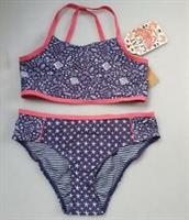 New Fat Face Girls Bikini Set Age 8-9 Sun Protection UPF 40 Floral Fish