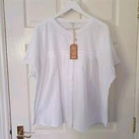 BNWT Fat Face Paulina Broderie Anglaise Top Shirt Size 6 Ivory 100% Cotton - 6 Regular