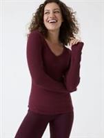 Fat Face Organic Cotton Raven Rib Top Ebb & Flow - Dark Red. Size: 12uk (£32rrp) - 12 Regular