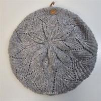 Fat Face Beret Hat Pointelle Knit Grey One Size New