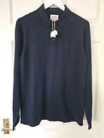 Fat Face Polo Shirt Jumper Men's Size XS Wool & Cotton Navy - XS Regular