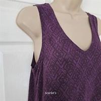 Fat Face Linen Top Size 10 Sleeveless Burgundy Fig Colour - 10 Regular