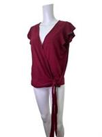 Fatface Top Jumper Size 18 Burgundy Cap Sleeve Wrap Womens NEW EU46 RRP £29.50 - 18 Regular