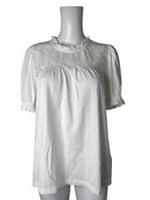 Fat Face Blouse Top Shirt Size 12 White Cotton Women Puff Sleeve NEW EU40 RRP£22 - 12 Regular