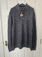 Fat Face Jumper Hove Twist Half Neck Size XL Chunky Knit Navy New With Tags - XL Regular