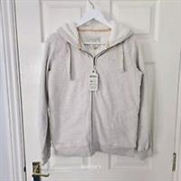Fat Face Ava Hoodie Borg Lining Size XS P2P 20" Oatmeal Zip Closure New With Tag