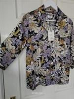 Fat Face Pyjama Top Fern Floral Size 8 New But Tiny Pull Purple Black Loungewear - 8 Regular