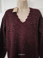 Fat Face Yasmin Jumper Sparkle Burgundy Size 8 Oversized New With Tags - 8 Regular