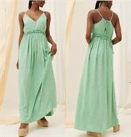 Copper & Black x Fat Face Mint Green Lily Embroidered Maxi Summer Dress size 18 - 18 Regular
