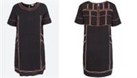 Fat Face Embroidered Phantom Black Boho Short Sleeve Tunic Shift Dress size 8 10