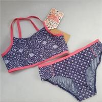 Fat Face Girls Bikini Set Age 8-9 Sun Protection UPF 40 Floral Fish New