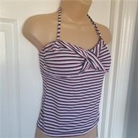 Fat Face Breton Twist Tankini Top Size 10 Striped Removeable Straps New With Tag - 10 Regular