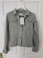 Fat Face Tasha Denim Jacket Size 6 Light Green Colour Pockets New With Tags - 6 Regular