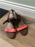 Fatface colour block sandals size 6 BNWT leather brown