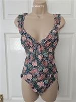 Fat Face Swimming Costume Size 16 Paradise Frills Swimsuit Tummy Control BNWT - 16 Regular