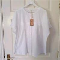 Fat Face Paulina Top Broderie Anglaise Top Shirt Size 10 Ivory 100% Cotton BNWT - 10 Regular