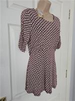 Fat Face Delilah Top Artisan Woodblock Print Size 10 Dark Red New With Tags - 10 Regular