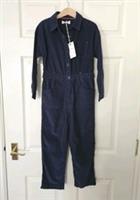 Fat Face Cord Jumpsuit Age 6 - 7 Years Navy Pockets Button Front New With Tags