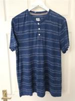 Fat Face Crew Top Blue Striped Sizes M L & XL Short Sleeves Cotton New No Tags - M Regular