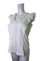 Fat Face Top Blouse Shirt Size 10 White Cotton Womens Embroider NEW EU38 RRP £22 - 10 Regular