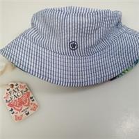Fat Face Bucket Hat Reversible Kids Small Cotton Tropical & Nautical Stripe BNWT