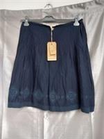 Fat Face Beccy Emb Pleat Lined Skirt - Blue - Size 14 - BNWT - 14 Regular