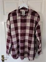 Fat Face Carolin Shirt Burgundy & Cream Check Size 14 Long Sleeves Cotton - 14 Regular
