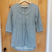 BNWT Fat Face Jo Striped Longline Tunic Smock Blue White Cotton 3/4 Sleeve UK8 - 8 Regular