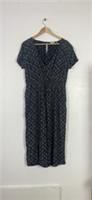 Fat Face Navy Blue Floral Short Sleeve Jumpsuit - Size UK 12 - Fatface - 12 Regular