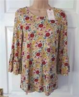 Fat Face Tunic Top Shirt Size 8 Button Back Soft Feel Cotton & Modal New Ellery - 8 Regular