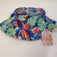 Fat Face Bucket Hat Reversible Kids Small Cotton Tropical & Nautical Stripe BNWT