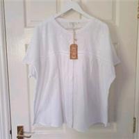Fat Face Paulina Top Broderie Anglaise Top Shirt Size 12 Ivory 100% Cotton BNWT - 12 Regular