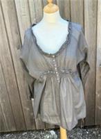 BNWT Fat face Mica Smock Top Size 14 Taupe Long Sleeve Charity Sale - 14 Regular