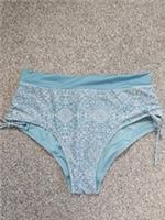 Fat Face Bandana Bikini Bottoms Size 12 High Waist Turquoise With Tags Beach - 12 Regular