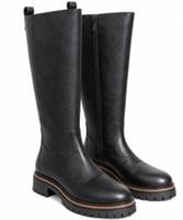 Fat Face Emmy Riding Boots Womens Uk 5 Eu 38 Wide Fit Black Leather Tweed Lining