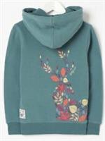 FatFace Girls Green Deer Floral Zip Through Hoodie In Various Sizes *BNWT*